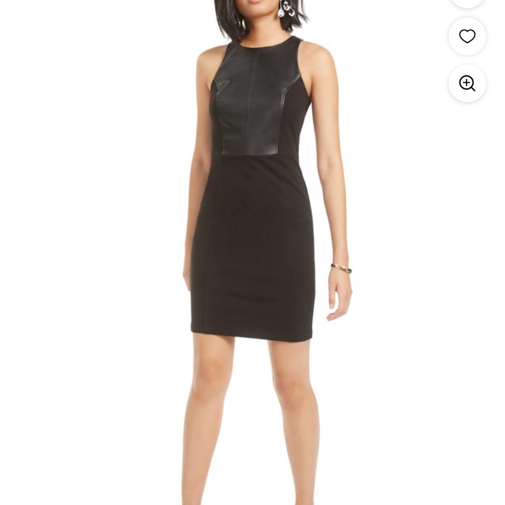 Bar III Black Mini Dress with Leather Detail